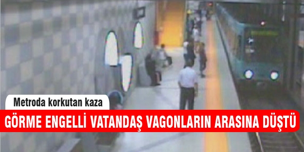 Görme engelli vatandaş faciadan kıl payı kurtuldu