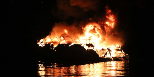 Yat alev alev yandı!