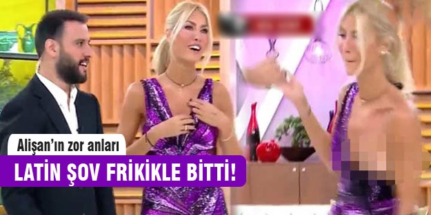 Canlı yayında göğsü açıldı!