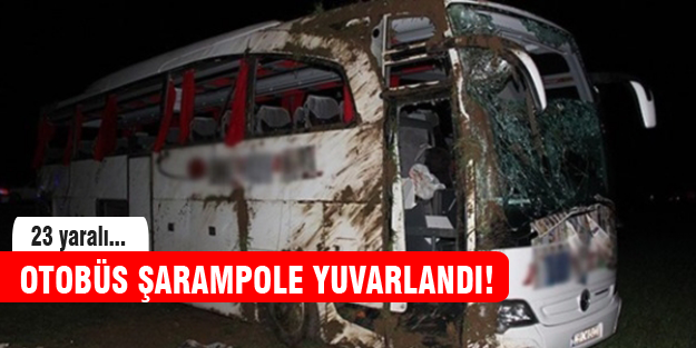 Yolcu otobüsü şarampole yuvarlandı! 23 yaralı