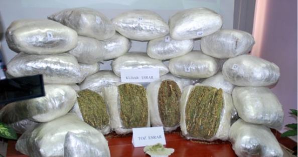 873 kilo esrar yakalandı!