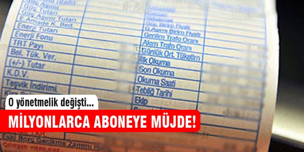 Yönetmelik değişti, milyonlarca aboneye müjde