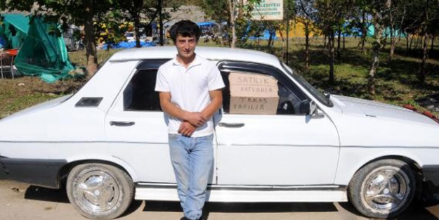 Arabasını kurbanlıkla takasa çıkardı