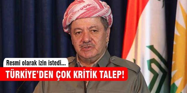 Barzani resmen izin istedi