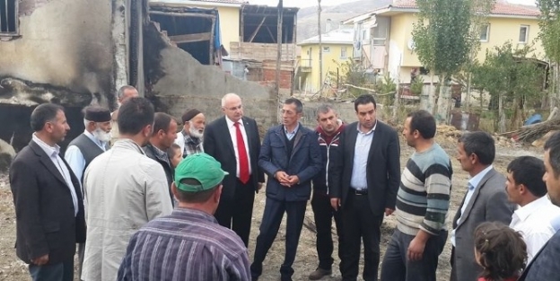 Yeşilyurt, Yangın Olayının Yaşandığı Köyde İncelemede Bulundu