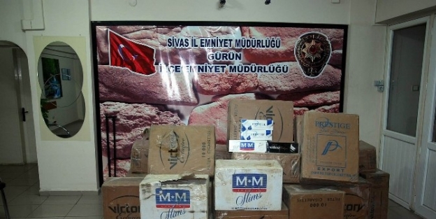 Gürün’de 14 Bin 500 Paket Kaçak Sigara Ele Geçirildi