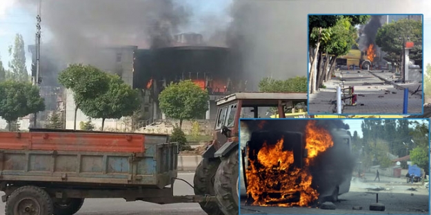 Belediye binasını ateşe verdiler