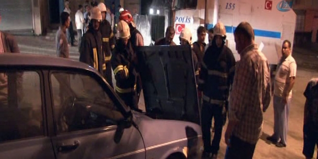 Kundaklanan otomobil özel harekat timlerini harekete geçirdi