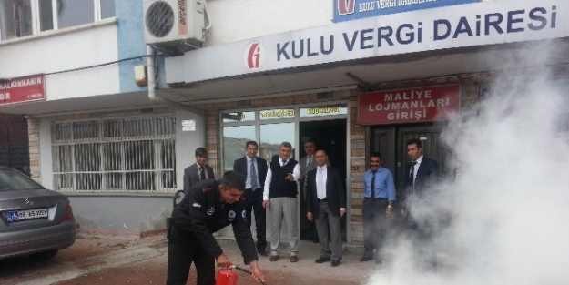 Kulu Vergi Dairesinde Yangın Tatbikatı