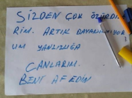 Arkasında bir not bırakıp intihar etti