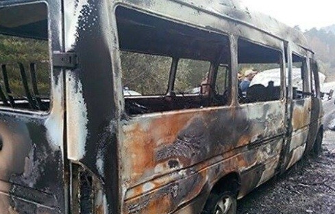 Kütahya Domaniç’te Araç Yangını