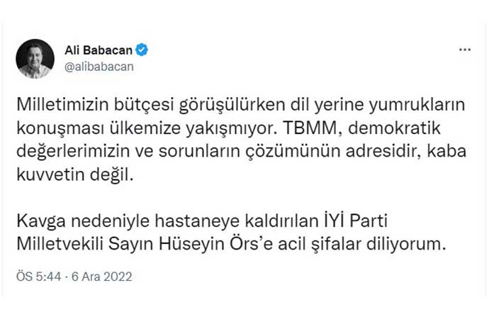 Ali Babacan’dan Hüseyin Örs’e saldırı tepkisi