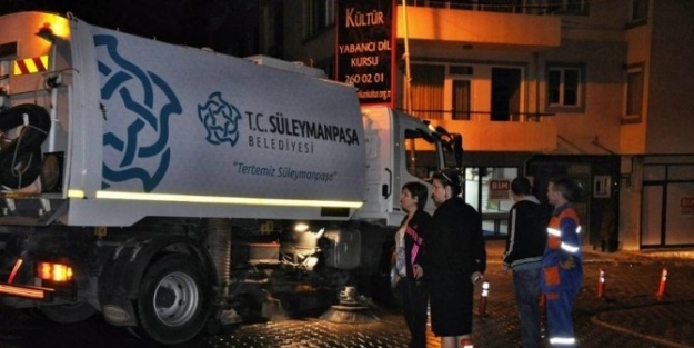 Süleymanpaşa’da Cadde Temizlikleri Devam Ediyor