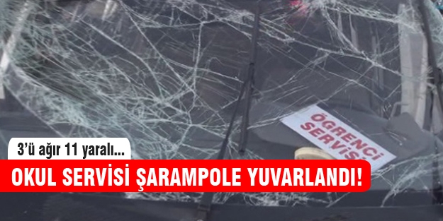 Okul servisi şarampole uçtu