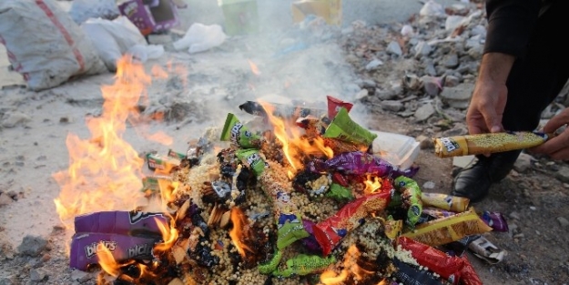 Çocuklarin Sağlığını Tehdit Edecek Çok Sayıda Cips Yakıldı