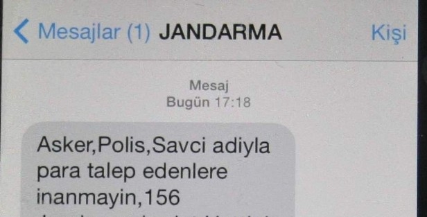 Jandarmadan Sms İle Dolandırıcılık Uyarısı