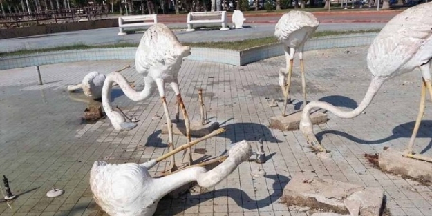 Mersin Kültür Parkı’ndaki Pelikanları Kırdılar