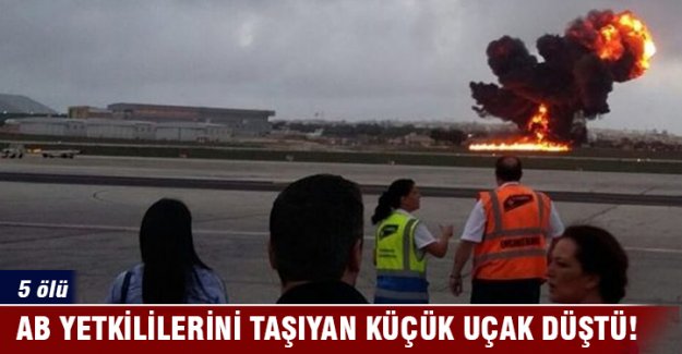 AB yetkililerini taşıyan küçük uçak düştü