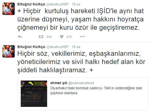 HDP'li Ertuğrul Kürkçü'den PKK'ya sert tepki!