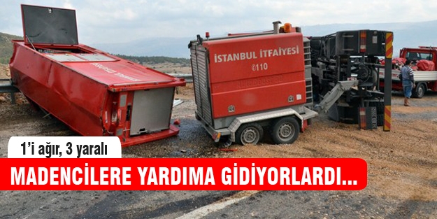 Ermenek'e yardıma giden ekip kaza geçirdi