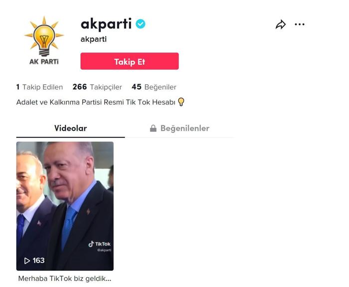 AK Parti, TikTok hesabı açtı