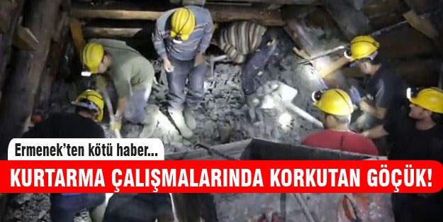 Kurtarma çalışmalarından korkutan göçük