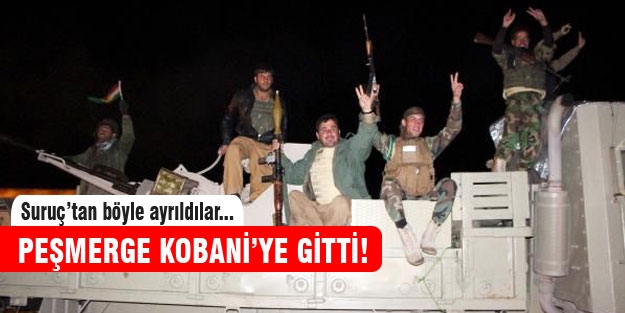 Peşmerge Kobani'ye sloganlar eşliğinde gitti