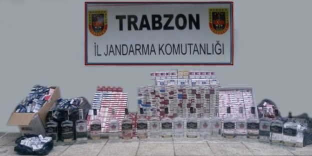 Trabzon’da Jandarmadan Kaçak Sigara Ve İçki Operasyonu