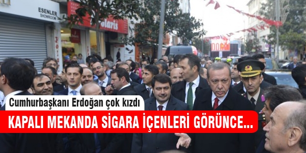 Cumhurbaşkanı kapalı mekanda sigara içenlere kızdı!