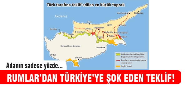 Rumlar Kıbrıs'ın yüzde 75'ini istiyor!