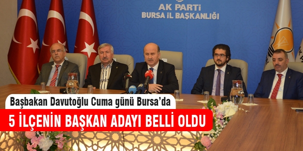 Başbakan Davutoğlu Cuma günü Bursa'da