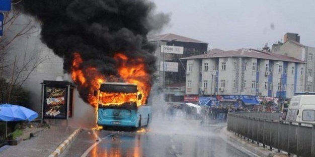 Molotofla halk otobüsüne saldırdılar