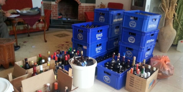 Kaçak içki imalathanesine baskın