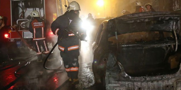 10 aracı cayır cayır yaktılar