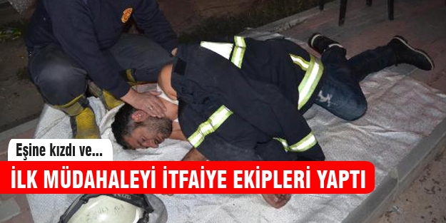 Eşine kızan şahıs evi ateşe verdi!