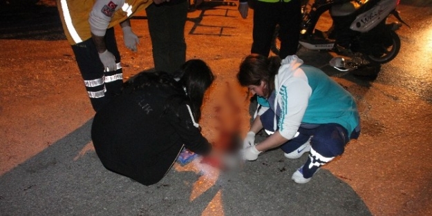 Kaza Yapan Motosiklet Sürücüsünün Dili Koptu