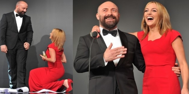 Meryem Uzerli'den Halit Ergenç'e ödül